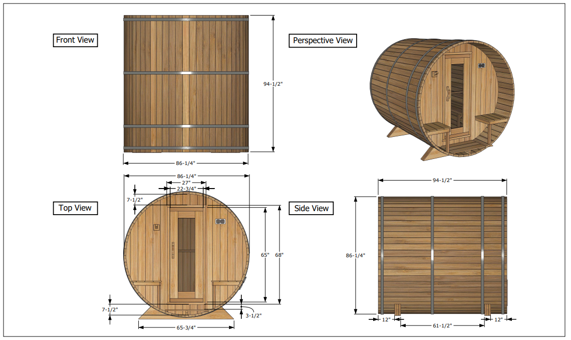 CT Serenity Barrel Sauna