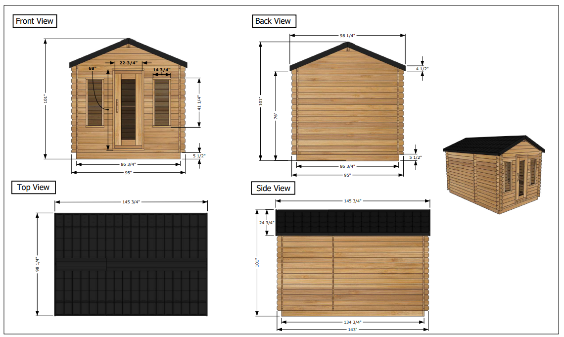 CT Georgian Cabin Sauna with Changeroom