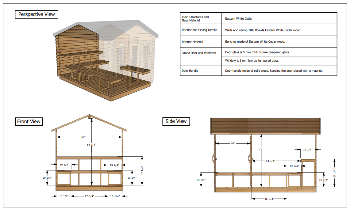 CT Georgian Cabin Sauna with Changeroom